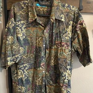 Tori Richard Multicolor Geometric Men's Shirt